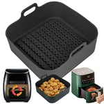 YQL Silicone Air Fryer Liner, 8 inch Square Air Fryer Accessories Thickened Air Fryer Basket for COSORI 5.5L,Ninja Speedi, Gourmia,Tefal 6.5L,Instant Vortex Plus, AG301UK,Tower Air Fryer