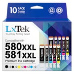 LxTek PGI-580XXL CLI-581XXL Compatible Cartouches d'encre Remplacement pour Canon 580XXL 581XXL pour TS6150 TS6151 TS6250 TS6251 TS8150 TS8151 TS8250 TS8252 TS8350 TS9150 TR7550 TS705 TR8550 (10 Pack)