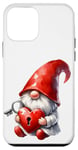 Coque pour iPhone 12 mini Love Gnome And Red Heart Lock With Key For Valentines Day