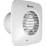 Xpelair Simply Silent DX100 firkantet ventilator med hygrostat & timer Ø100 mm, Hvid