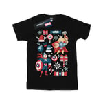 Marvel Herr Thor Och Captain America Juldag T-Shirt XL B Black XL