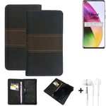 Phone Case + earphones for OnePlus 8 Wallet Cover Bookstyle protective