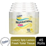 Freedom Inspirations Triple Soft Lemon 3 Ply Quilted Toilet Paper Roll, 45 Rolls