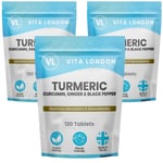 Turmeric Tablets 4000mg + Ginger + Black Pepper - 360 Vegan Tablets 95% Curcumin