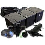 SunSun Kit complet: CBF-350C Filtre de bassin jusqu'à 90000 l, CTF-12000 pompe de filtration 12000l/h 100W, CUV-224 lampe uv 24W, 25m Tuyau 25 mm,