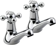 Bristan R 1/2 C Regency Basin Taps - Chrome Pillar, 