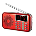 Kannettava Mini AM FM-radiokaiutin MP3-musiikkisoitin Tuki TF-kortti/USB LED-näytöllä, taskulamppu