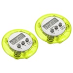 Round Digital Timer, 2pcs Count Down UP Clock with Magnetic, LCD Display Green