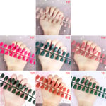 24pcs Fashion False Nails Acrylic Gel Full French Fake Art Y19