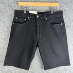 Levis 405 Standard Jean Shorts W32 Denim Classic Waist Stretch Pockets Black