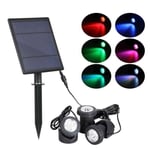 Set de 3 spots LED RVB solaires d'extérieur pour jardin, terrasse, patio