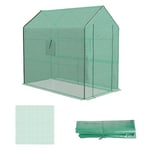 Outsunny Bâche de Remplacement pour Serre de Jardin 140 x 213 x 190 cm Film de Remplacement pour Serre avec fenêtre et Porte à Fermeture éclair Anti-UV Protection des Plantes pour Le Jardin Vert