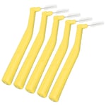 (Yellow)5pcs L Shaped Interdental Brushes Plaque Removal Braces Brush For Tooth