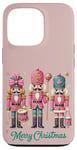 iPhone 13 Pro Preppy Pink Nut cracker Merry Christmas Cute Xmas Nutcracker Case