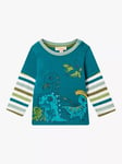 Du Pareil au même Baby Cotton Dinosaur Stripe T-Shirt, Multi