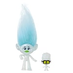 Mattel Trolls 3, Figurine Guy Diamant Aux Cheveux Éclatants, 5 Articulations, Avec Mini-Figurine Petit Diamant Incluse, À Collectionner, Jouet Enfant, A Partir De 3 Ans, HNF09