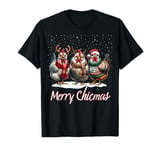 Christmas Chicken Shirt Lover Xmas Santa Hat Funny Farm Gift T-Shirt