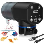 Aoyar Aquarium Distributeur Automatique pour Poisson: Nourrisseur de Poisson Rechargeable avec Câble USB, 200ML Grande Capacité Résiste à L'humidité Distributeur Nourriture Poisson pour Les Vacances