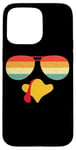 Coque pour iPhone 15 Pro Max Lunettes de soleil aviateur rétro cool visage de dinde drôles Thanksgiving