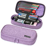 ARTEZA Trousse Scolaire Violet pour Feutre et Crayon de Couleur, Pochette de Rangement Grande Capacité avec Fermeture Zippée, Fournitures Scolaires pour Etudiants et Enseignants