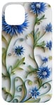 Coque pour iPhone 14 Plus Fleur Bleu Bleuet Floral Nature Femme Filles Fleurs