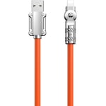 Dudao L24AL USB-A till vinklad Lightning-kabel 30W 1m 180° rotation orange