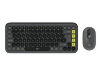 Logitech POP Icon Combo - Ensemble clavier et souris - sans fil - Bluetooth LE - QWERTZ - Allemand - graphite, vert