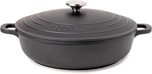 Casserole Dishes with Lid Oven Proof,3.9L Aluminium Stockpot, Black - Nuovva