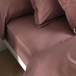 Someo - Drap housse coton percale bonnet 30 cm Bois de rose 110x190