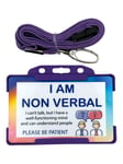 I Am Non Verbal Hidden Disability Lanyard and Matching Card Holder