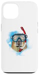 Coque pour iPhone 13 Wild animal Rodents Scuba diving mask and with tube Capybara