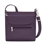 Travelon Unisex-Adult Anti-Theft Classic Mini Shoulder Bag Sling Tote, Deep Purple, 8.5" x 8.5" x 2.25"