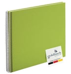 goldbuch Bella Vista, Linen Memory, Spiral Bound, Pages, Book for Gluing, Photo Album, Paper, Green (White Sides), 40 weiße Seiten