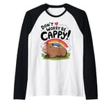 Funny Capybara Animal Rodent Capybara Dont Be Worry Be Capy Raglan Baseball Tee