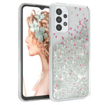 For Samsung Galaxy A23 Phone Cover Liquid Glitter Case Silver