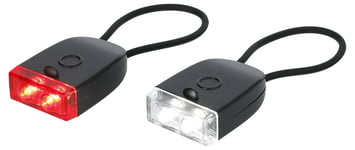 Clas Ohlson Laddbar Mini-LED vit/röd med gummiband, 2-pack