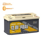 Power Queen 12V 140Ah LiFePO4 Battery with Bluetooth, 150A BMS & Max.1920W Power