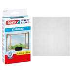 Tesa 55670-00021 Insect Stop Auto-Agrippant Standard pour Fenêtres-Filet Anti-Moustiques Adhésif-Découpable à la Dimension Souhaitée-Anthracite, 100 x 100 cm