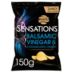 Sensations Balsamic Vinegar and Caramelised Onion Thick Cut Vegetarian Potato Crisps, Sharing Bag, 150 g (Pack of 10)