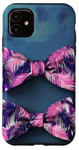 Coque pour iPhone 11 Violet Abstrait Floral Été Coquette Coquette Cocktail Palm