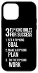 iPhone 12 mini 3 Rules For Success - Gym, Hustle, Grind, Work Motivational Case