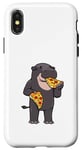 Coque pour iPhone X/XS Hippopotame pygmée mangeur de pizza Animaux sauvages