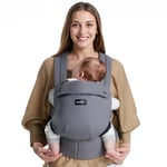 Porte-bébé Momcozy - Ergonomique, confortable et léger, adapté aux bébés de 3 à 20 kg, facile à enfiler, idéal pour une parentalité mains libres, Gris