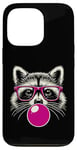 iPhone 13 Pro Raccoon in Pink Glasses Bubble Men Women Kids Funny Raccoon Case