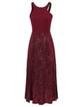 GRACE KARIN Ladies Knee Length Bodycon Dress 1920s Sequin Dress Sequined Asymmetrical Dresses Wine Red M