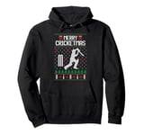 Merry Cricketmas Ugly Christmas design for cricket game love Pullover Hoodie