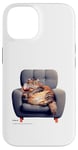 Coque pour iPhone 14 P.D.Moreno Lococo Fat Cat Relaxing With Wine Furry Fun