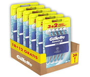 Gillette Sensor3 Cool Rasoir Homme Jetable, Pack de 3+2, jusqu'à 10 Rasages optimaux avec chaque rasoir unique