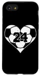 iPhone SE (2020) / 7 / 8 Soccer Number 24 Jersey Funny Soccer Heart Game Day Case