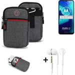 Holster + earphones for Motorola Moto G8 Power Lite Belt Pouch